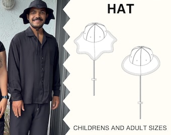 Molde para chapéu Wavelength. Tamanhos para bebê, criança e adulto.