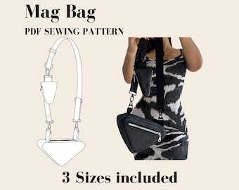 Molde para costurar bolsa transversal triangular (faça você mesmo) - PDF para download