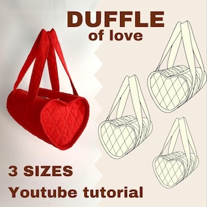 Duffel of Love PDF Schnittmuster. 3 Größen: klein, groß, extra groß. YouTube-Anleitung.