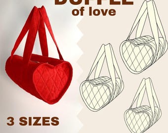 Molde em PDF para a mala Duffle of Love. 3 tamanhos: pequeno, grande e extra grande. Tutorial no YouTube.