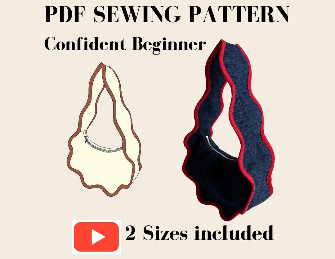 Wazelength Patterns Wavelength Bag PDF Sewing Pattern, Confident Beginner, 2 Sizes (video ...