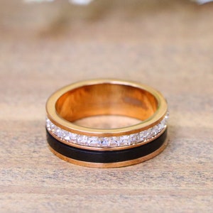 Women&#39;s Wedding Ring, Rose Gold Titanium Wedding Ring, Rose Gold Titanium Ring, Mans Wedding Bands, Anniversary Ring, Unique Engagement Ring