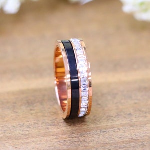 Rose Gold Wedding Ring,8mm Wedding Ring, Rose Gold Titanium Ring, Mans Wedding Ring, Anniversary Ring, Titanium Ring, Unisex Engagement Ring
