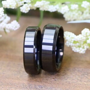 Mirror Polished Tungsten Wedding Ring, His Hers Custom Engraved Rings, Tungsten Wedding Band, Mens Anniversary Band, Couple Engagement Band