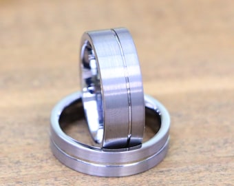 Men's Tungsten Carbide Wedding Band, Brushed Finish, Comfort Fit Ring, Engagement Ring, Silver Couple Ring, Christmas Gifts