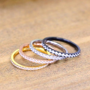 Women&#39;s Titanium Wedding Rings, Titanium Engagement Ring, CZ Diamond Wedding Ring, Bridal Ring, 2mm Engagement Bands, Petite Wedding Bands