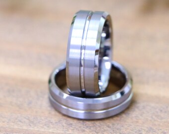 Tungsten Carbide Wedding Band, Modern Comfort Fit Ring, Hypoallergenic Men's Bands, Christmas Gifts, Men's Anniversary Rings