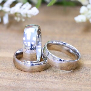 Couple Titanium Wedding Rings, His and Her Matching Titanium Ring, Polished Titanium Wedding Band, Mens Wedding Ring, Womens Engagement Ring