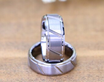 Tungsten Carbide Wedding Band, Modern Comfort Fit Ring, Hypoallergenic Men's Band, Christmas Gift