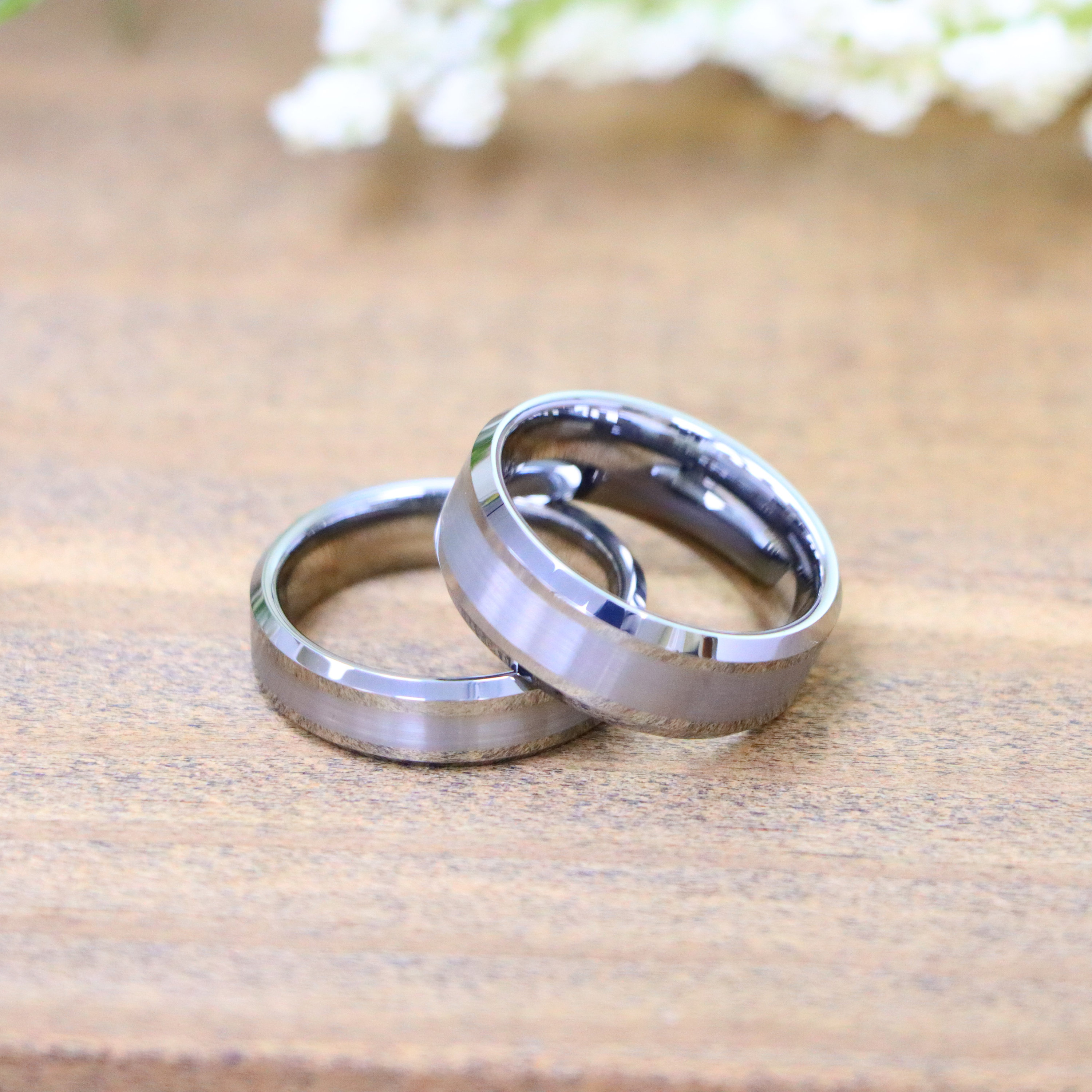 Adreamz 8mm Tungsten Wedding Ring - Matte Brushed Finish, Comfort Fit, Hypoallergenic, Silver