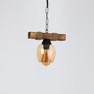 Handmade Wooden Rope Chandelier: Farmhouse Pendant Light