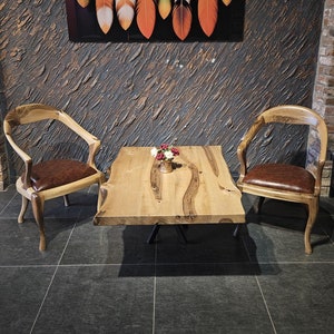 Handcrafted Live Edge Walnut Coffee Table: Rustic Round Wood Table