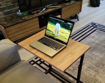 Soporte de madera para MacBook para computadora portátil, soporte ergonómico para computadora, soporte para computadora portátil de metal ajustable, mesa de centro de madera, muebles de sala de estar de lujo, para Gft