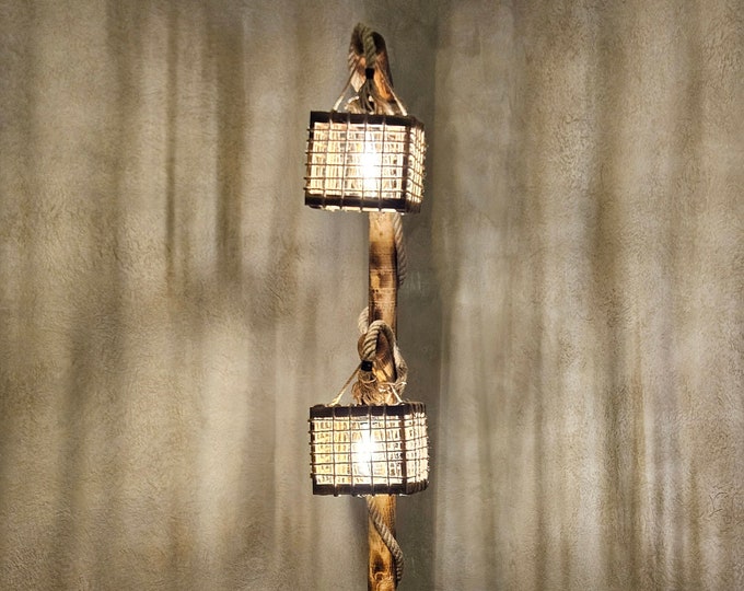 Featured listing image: Handmade Tree Floor Lamp , Unique Floor Lamp from Wooden, Driftwood Floor Lamp, Handmade Wooden Lamp, Rustic Floor Lampshade, Alaska Style