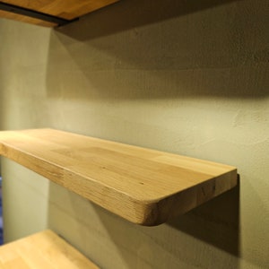 Solid Shelf Bracket, Modern Floating Shelf with Metal Brackets, Custom Size Shelf, Rustic Shelf Bracket, Industrial Bracket Massive Shelf image 7