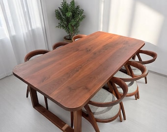 Live Edge Walnut Dining Table: Custom Solid Wood Kitchen Table