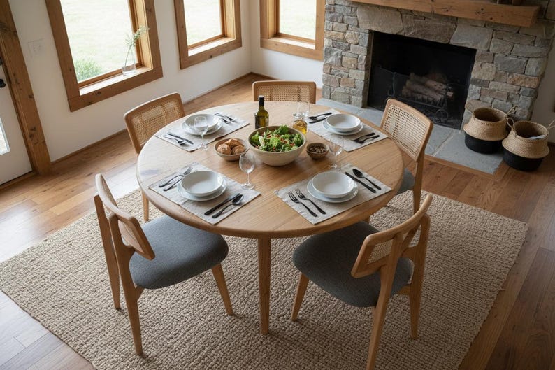 Handcrafted Solid Walnut Round Dining Table - Custom Sizes Round Dining ...