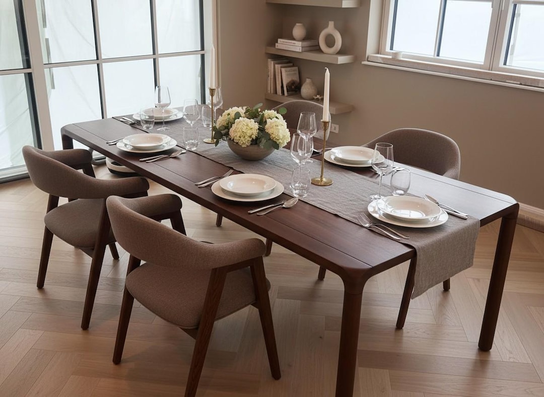 Handmade Walnut Dining Table: Rustic Modern Solid Wood Kitchen Table - Etsy