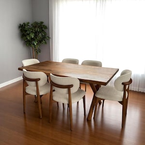 Live Edge Walnut Dining Table: Custom Solid Wood Kitchen Table