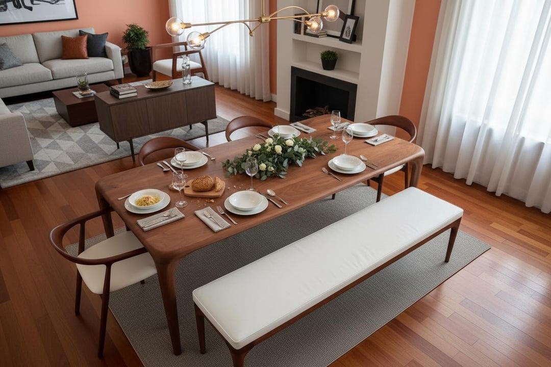 Handmade Walnut Dining Table: Rustic Modern Solid Wood Kitchen Table ...