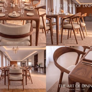 Handmade Walnut Dining Table: Rustic Modern Solid Wood Kitchen Table image 4