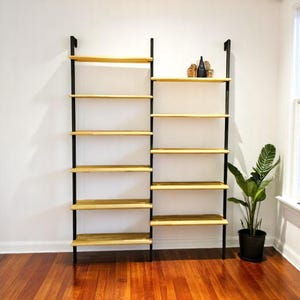Custom Size Solid Wood Bookshelves – Handmade Wooden Bookcases, Adjustable Shelving, Durable Rustic Storage Furniture for Home & Office