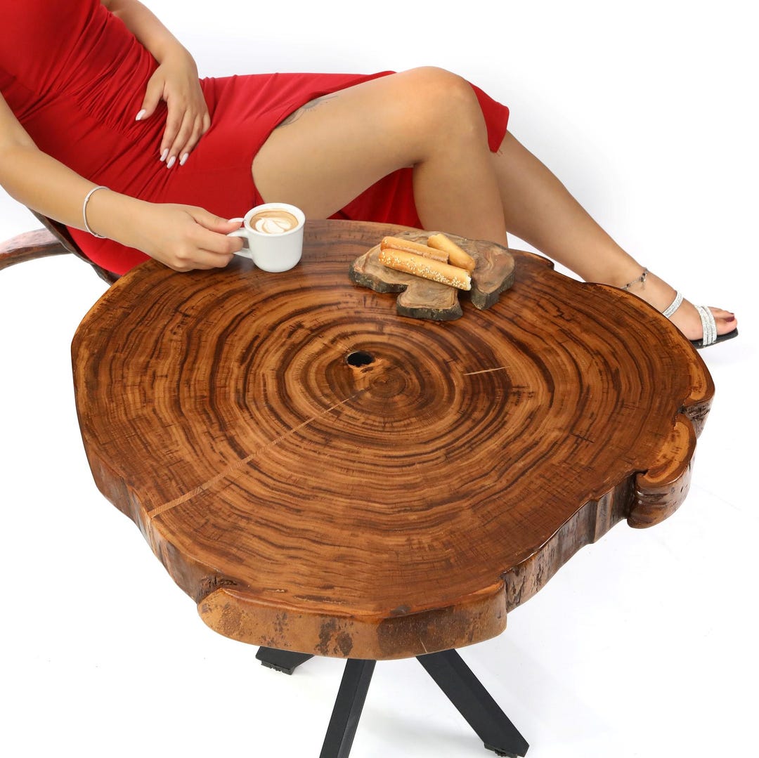 Walnut Wood Coffee Table, Unique Coffee Table, Live Edge Coffee Table ...