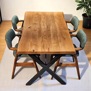 Live Edge Wood Dining Table - Handmade Rustic Solid Wood Table for Kitchen & Dining Room, Natural Farmhouse Style Furniture