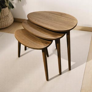 Modern Nesting Tables Set – Space-Saving Coffee & Side Tables for Living Room, Stylish Contemporary Design - Coffee Table Set of 3