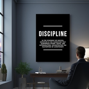 Disciplina motivacional arte de parede citações inteligentes citações sobre a vida sinais encorajadores uma peça cartaz frase palavras lona substantivo moderno
