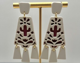 Papel Picado Cactus Dangle Earrings