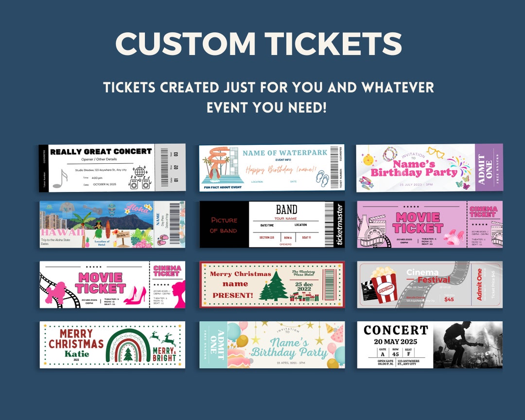 Customizable Event Tickets Your Ticket to Unforgettable Experiences - Etsy