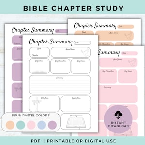 Biblical Chapter Summary Study Guide - Instant Download, Print, or use Digitally