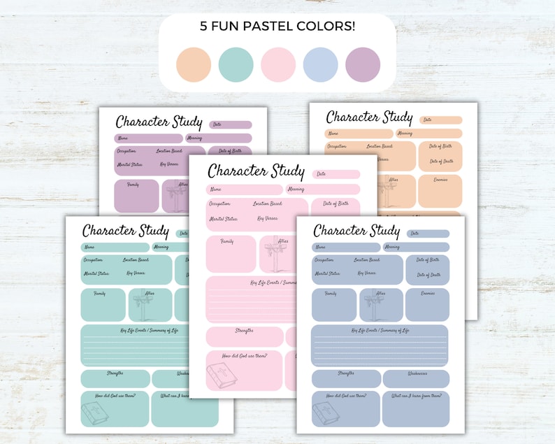Bible Character Study Template, Printable Worksheet (digital Download ...