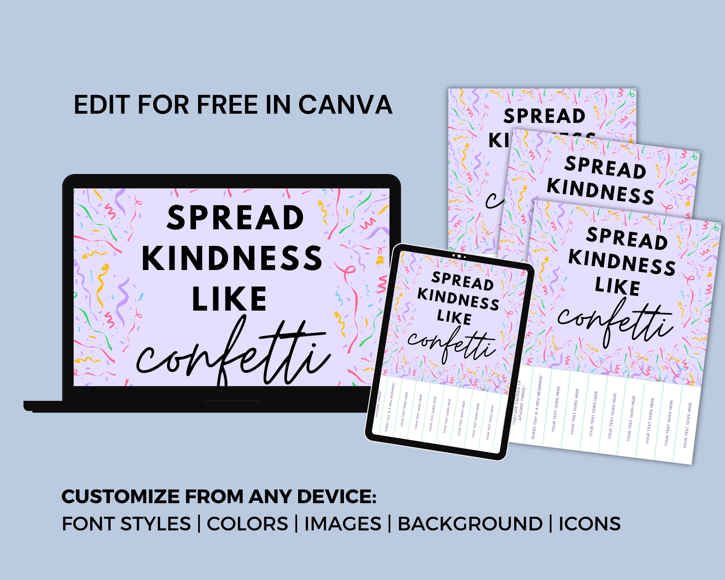 Compliment Tear-off Flyer, Editable Kindness Printable (canva) - Etsy