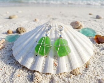 Sea Glass Earrings: Silver Earrings, Sea Glass Jewelry