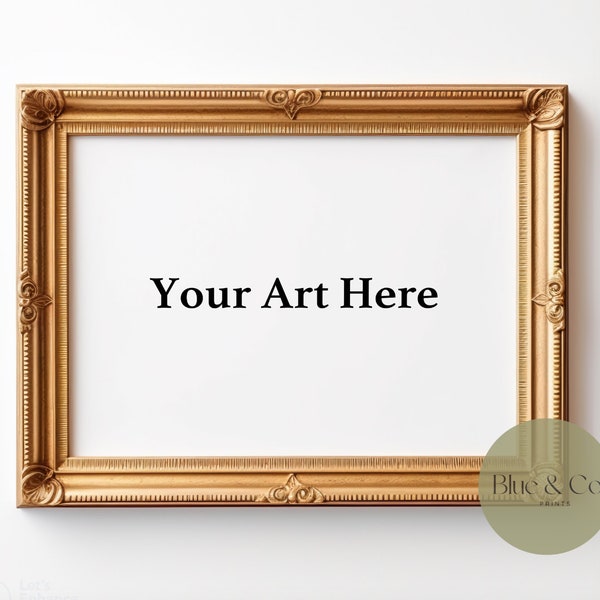 Ornate Gold Frame Mockup | Digital Mockup