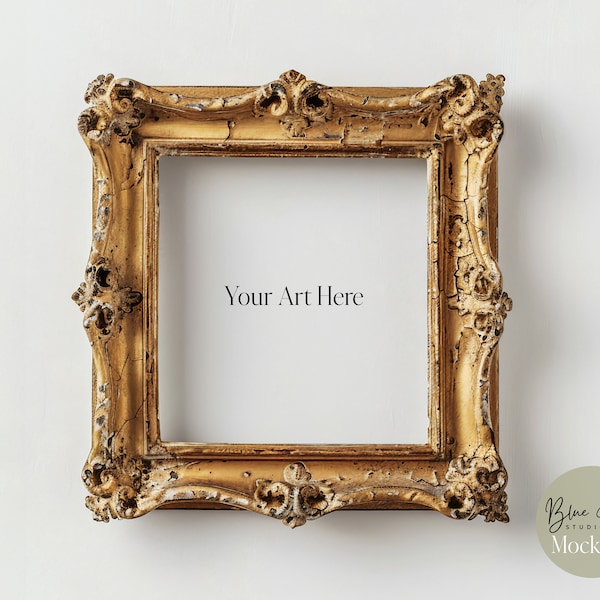 Ornate Gold Frame Mockup | Digital Mockup