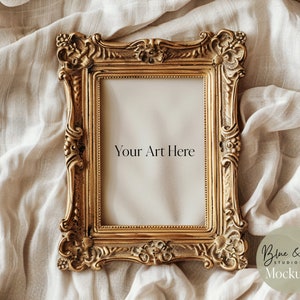 Ornate Gold Frame Mockup | Digital Mockup