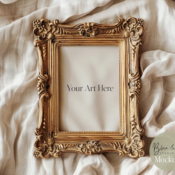 Ornate Gold Frame Mockup | Digital Mockup