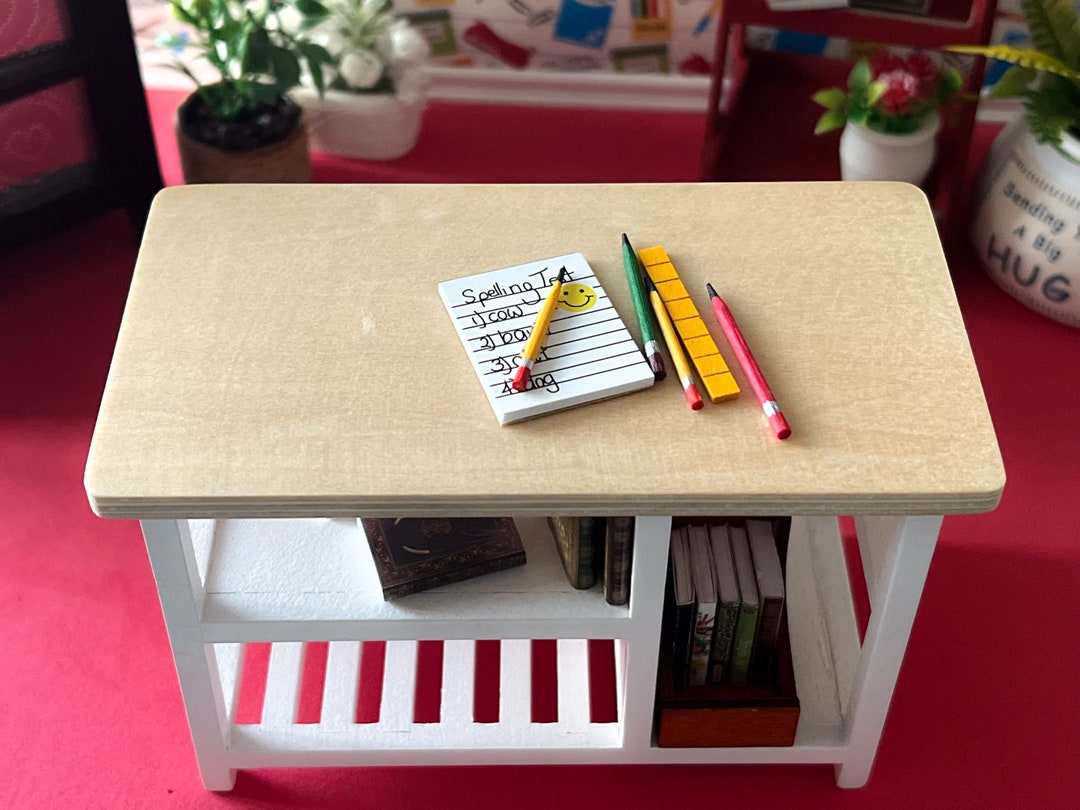 Dollhouse Miniature Notepad With Pencil and Ruler - 12th Scale ...