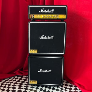 Dollhouse Marshall Amplifier 3 Stack – 1:6 Scale JCM800 Replica | Guitar Amplifier for Dollhouse or Display Scene | Rock Music Miniature