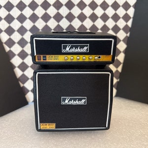 1:12 Miniatur 2-Stack-Replik des Marshall JCM800 Verstärkers - 1:12 Studio Musikstudio & Rockband Zubehör für Gitarristen