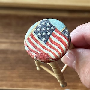 Miniature High Bar Stool - 1:12 Scale Decor - Handcrafted Dollhouse Decor