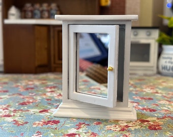 Melody Jane Puppenhaus Badezimmer Medizinschrank Weiß – Miniatur-Möbel Mit Spiegel, 1:12 Maßstab