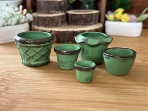 2 Mini Pots En Terre Cuite Rétro - Taille 2,5 X 2 Cm - Pour Plantes Miniatures, Décoration Maison De Poupée Ou Jardin Féerique