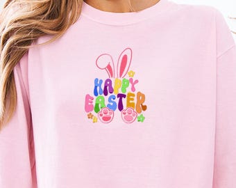 Comfort Colors Embroidered Easter Bunny Sweatshirt
