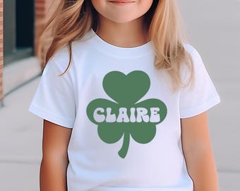Personalized St Patrick's Day Toddler Shirt Shamrock BabyOnesie Custom Irish Girls Boys Shirt