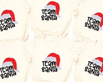Team Santa Shirt: Matching Christmas Party Tee, %100 Cotton