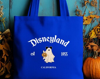 Spooky Disneyland Ghost Canvas Tote Bag: Vintage Halloween Est 1955